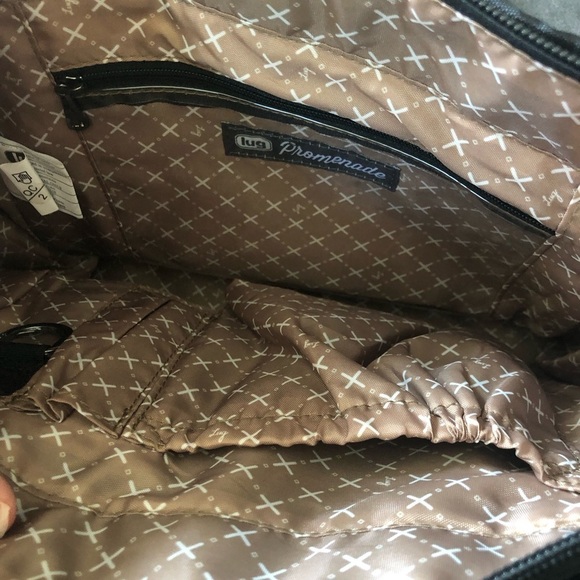 LUG Promenade Nylon Crossbody Bag Black 11X9 Diaper Travel Personal Bag Pockets - Picture 9 of 11